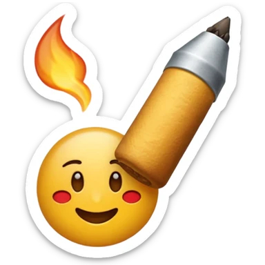 Sigara içen döğmeli sarı emoji sticker