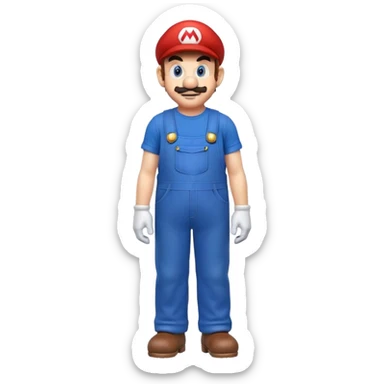 Super Mario character with red cap and blue overalls sticker