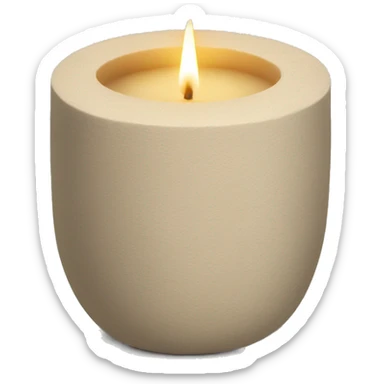 candle in beige concrete ridged vessel sticker
