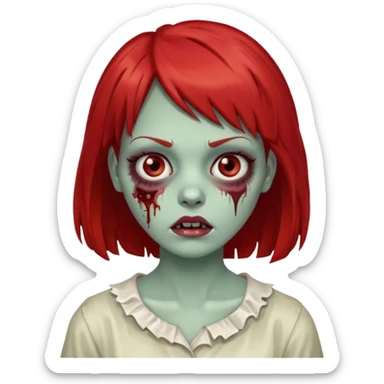 Zombie girl franja ruiva sticker