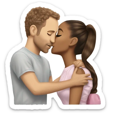 Ariana Grande kisses Coldplay sticker