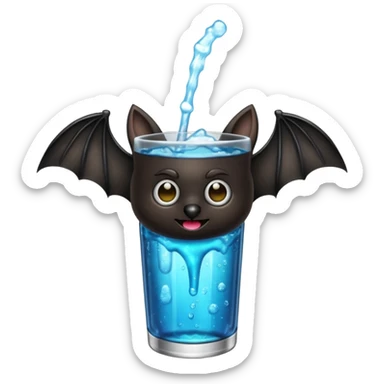 black bat drinkig sprite sticker
