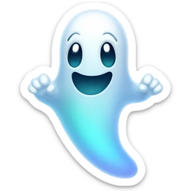 ghost sticking his tongue out sticker