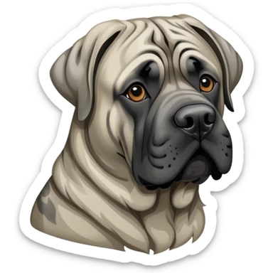 silver brindle coat english mastiff sticker
