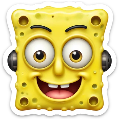 freaky Spongebob down symptoms deformed  sticker