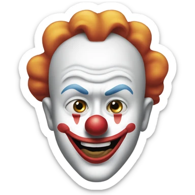 downwards face taking off clown face sticker