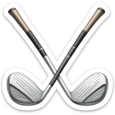 Hand drawn Golf logo of 2 crossed golf clubs  sticker