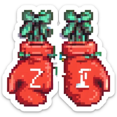 красные боксерские перчатки друг на друге с надписью "23", no background sticker