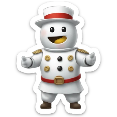 Bonhomme qui sourit et qui regarde sur le côté sticker