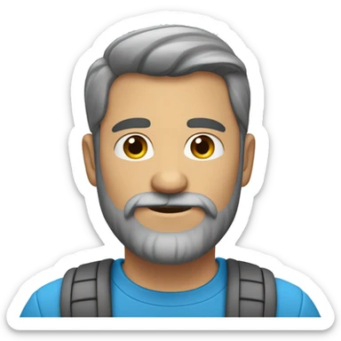 Un homme gay avec une barbe grise qui hausse les épaules  sticker