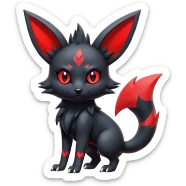  Shiny edgy dark gloomy red gothic cool badass emo-Zorua-Umbreon-Salandit-Jolteon-fusion sticker