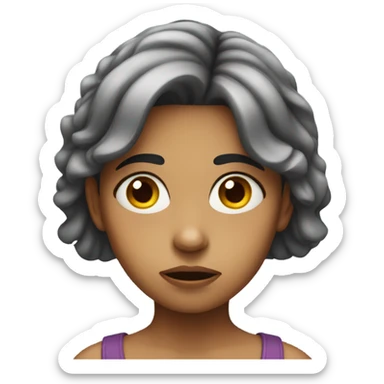 girl with a worried look sticker