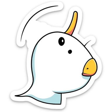 exaggerated large nose in profile sticker