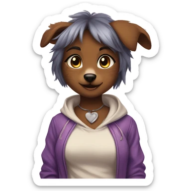 Furry cute anthro puppy girl  sticker