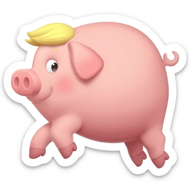 Flying pig  with blonde hair sticker