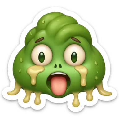 Make a emoji that has throw up on their eyes. sticker