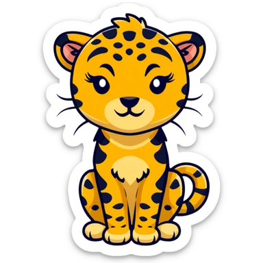 cute cheetah with big lashes sticker