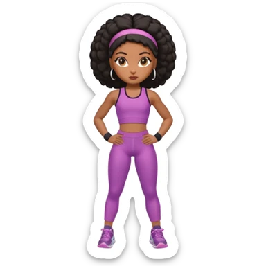 Black gym girl cute bratz doll sticker