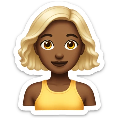 Bitmoji girl covered in sunscreen sticker