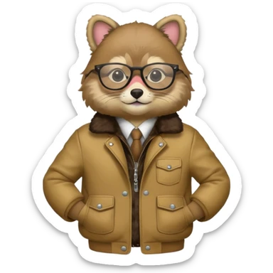 animal wtih glasses and body sticker