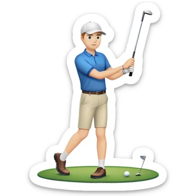 Average white guy playing golf without hat sticker