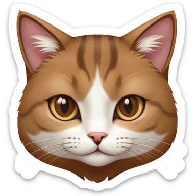 A slender brown and white Jianzhou cat sticker