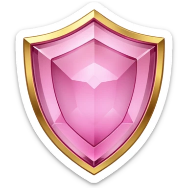 Pink crystal shield golden border sticker
