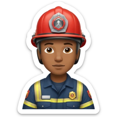 black Firefighter wearing helmets sticker