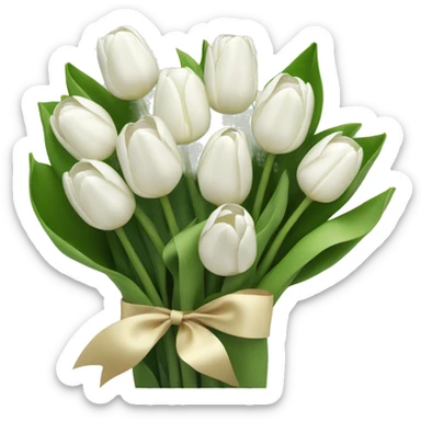 Bouquet of white tulips sticker