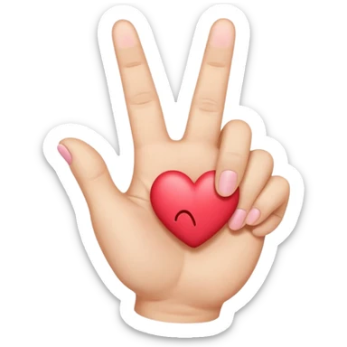 The emoji kiss with heart 😘, but adding three fingers in front of the mouth, the thump and pinky finger being bent sticker