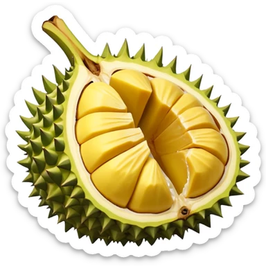 durian fruit cut open sticker