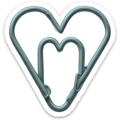 A heart-shaped paper clip sticker