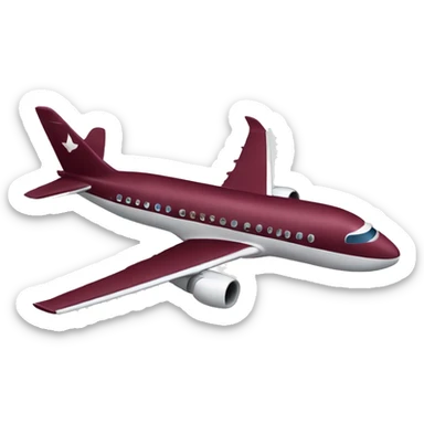 burgundy red plane travelling around the world sticker