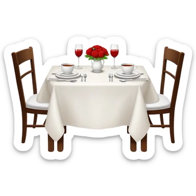 Fine dining romantic restaurant table set for two sticker