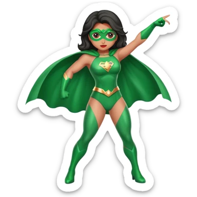 Latino woman superhero in green  sticker