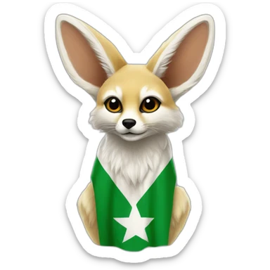 fennec portant le drapeau de l’Algerie 🇩🇿 sticker