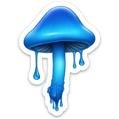 blue drip mushroom sticker