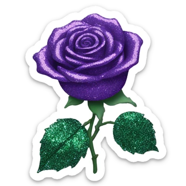 Purple glitter rose sticker