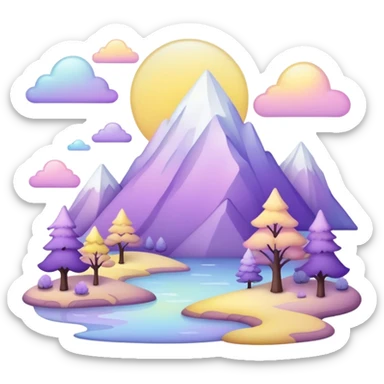  Pastel-white-yellow-purple-Iridescent-aesthetic-scenic-scenery-Decoration sticker