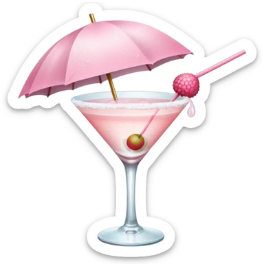 baby pink lychee martini drink sticker