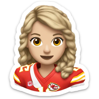 taylor swift playing for the chiefs sticker