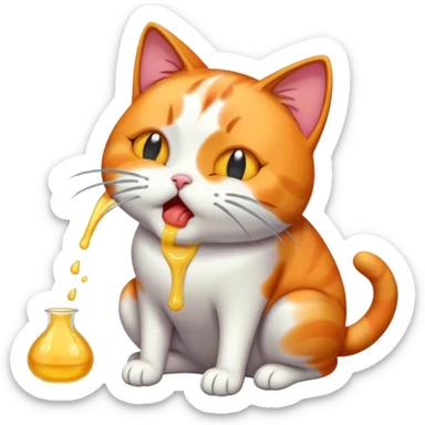Vomiting cat sticker