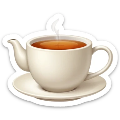 steaming cup of tea with tea bag sticker