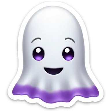 a simple small purple ghost with a cute smile. sticker