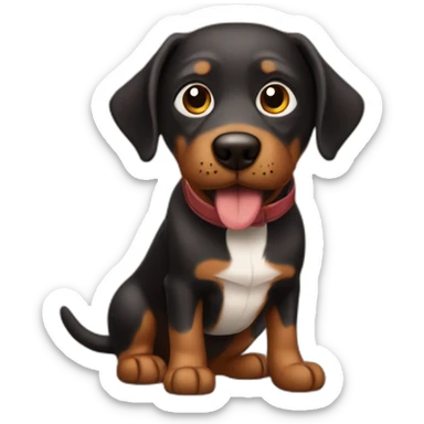 Perro salchicha-negro-marron sticker