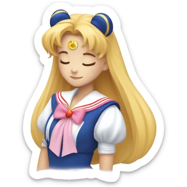 sailor moon girl sleeping sticker