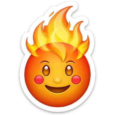 fire emoji in iphone style sticker