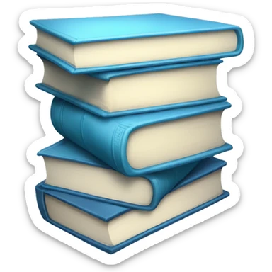 light Blue pile of books semi realistic sticker