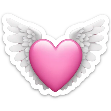 Pink heart with wings sticker