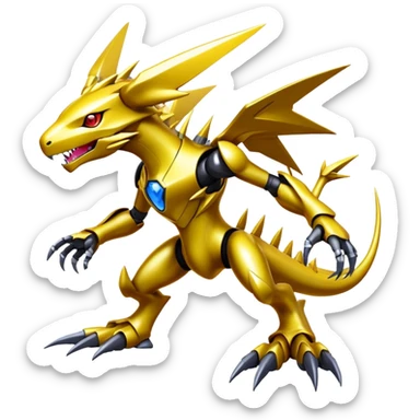 Modern Cyber Lombax-Digimon-Fakémon-creature, full body sticker